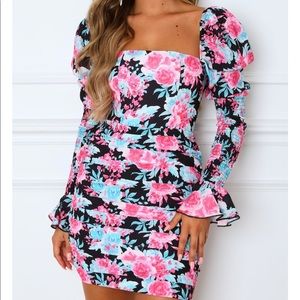 Mini Dress Black Floral